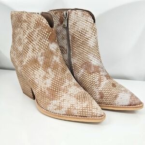 Vintage Havana Cassidy Hair On Hide Snake Print Ankle Boots